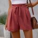Summer Hot Shorts, Fashionable, Casual, Refreshing, Comfortable, High Waisted, Solid Color Shorts For Women_ecoleips.com