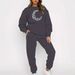 Women's Casual Two Piece Set Fleece Lined Thick Fashion Print European American Style Autumn Winter Clothing_ecoleips.com