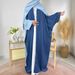 Women's Muslim Clothing Abaya Color Block Jacket Dress Long Skirt Robe_ecoleips.com