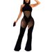 European And American Foreign Trade Women's Clothing Halter Neck Patchwork Solid Color Sleeveless Jumpsuit 8628 Strap_ecoleips.com