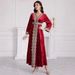 Modest Abaya Dress/Muslim Dress Women Elegant Dress With V-Neck & Embroidered Velvet For Women – Modest Long Sleeve Maxi Dress (Available In S-XXL)_ecoleips.com