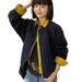 girl European Style Two-Piece Patchwork Turn-Down Collar Cotton Jacket For Women 2025 Autumn Winter New Small Size_ecoleips.com
