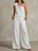 Women's Clothing Women's Sexy Urban Shirt Set Sleeveless Trouser Set For Formal & Casual For Women Two Piece Set_ecoleips.com