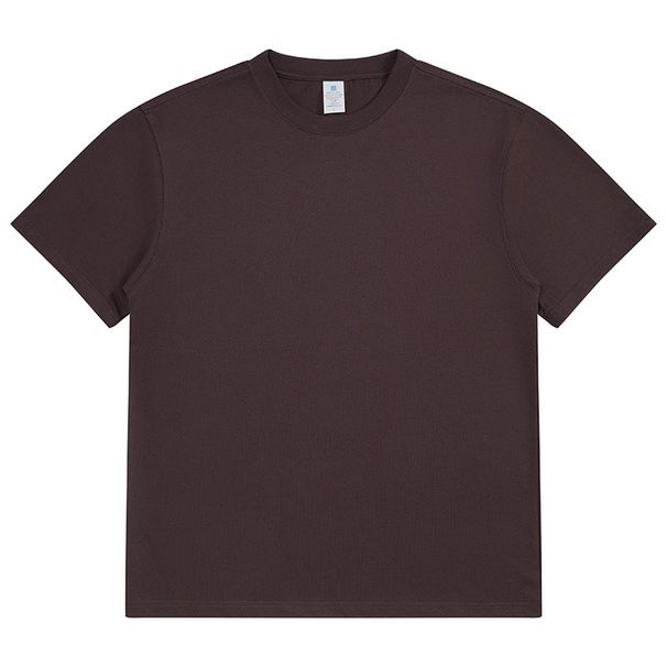 Women's Clothing Retro Pure Cotton Short Sleeved T Shirt High Street Fashion Brand Drop Shoulder Ami Khaki Wide Version Bottom_ecoleips.com