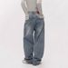 Autumn And Winter American Retro Rhinestone Jeans, Spicy Girl Style, Loose Straight-leg Jeans For Women, High Street_ecoleips.com