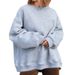 Cross-border European And American 2026 Fall/Winter Fashion Casual Solid Color Round Neck Loose Elegant_ecoleips.com