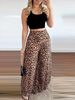 Women's Clothing Spring And Summer Temperament Elegant Printed Waist Baring Vest Leopard Print High Waist Wide Leg Pants Suit_ecoleips.com