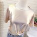 Crew Neck Pearlescent Glossy Short-sleeved T-shirt Women's Ins Trendy Glittering Reflective Loose Performance Clothing Top_ecoleips.com