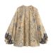 Metallic Print Shirt & Skirt Set – Trendy Matching Outfit For Women (XS/S/M/L, Long Sleeve & Midi Length)_ecoleips.com