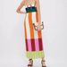 Summer Striped Dress For Women Color Block Slimming Slit Suspender Dress New Style_ecoleips.com