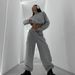 Casual Retro Tooling Suit Women's Autumn And Winter Loose Short T-shirt Trousers Drawstring Sweatpants Two-piece Set_ecoleips.com