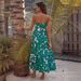 Cross-border Independent Website European And American Summer Vacation Spaghetti Strap Backless Printed A-line Long_ecoleips.com
