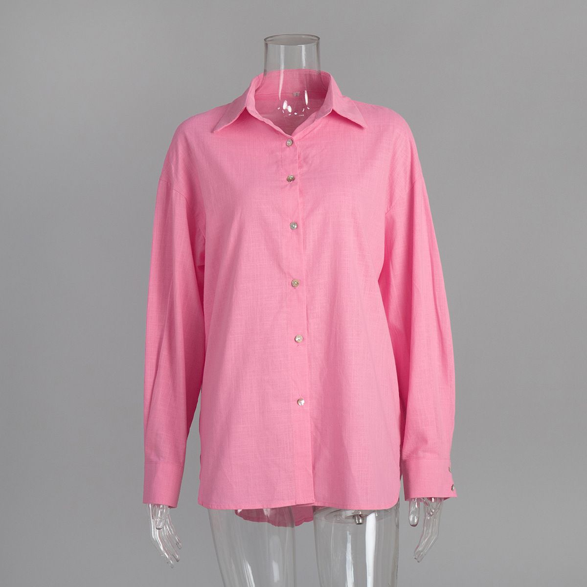 Women's Clothing Spring And Summer Fashion Versatile Lazy Fashion Casual Solid Color Simple Loose Shirts_ecoleips.com