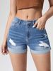 Women's Clothing Trendy Hole Curling High Elastic High Waist Denim Shorts Women's Hot Pants_ecoleips.com