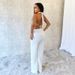 Women's Fashion Halter Neck Two Piece Set Sexy Backless Tie Solid Color Mesh_ecoleips.com
