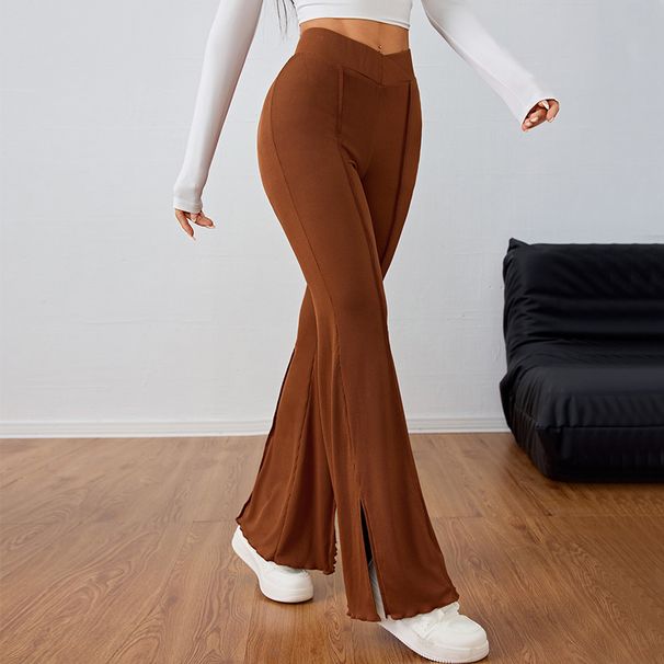 Voya Women's Fashion Casual Slightly Spicy Pants, New Spring-summer Elastic Waist Slimming Wide-leg Long Pants_ecoleips.com