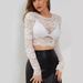 Women's Clothing New Sexy Single Layer Lace Long Sleeved Short Pullover Slim Fit T Shirt Top_ecoleips.com