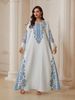 SW2612 Women's Long Dress Elegant European American Style Cross Border Fashion in Stock Long Sleeved Muslim Clothing_ecoleips.com