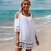 Women's Hollow Lace Beach Skirt - Sexy Solid Color Swimsuit Cover Up Loose Casual Sun Protection_ecoleips.com