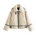 Women's Winter Coat 2024 Fashion Thick Warm Faux Shearling Fleece Lined Jacket With Patchwork Design _ecoleips.com