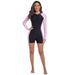 Women's One Piece Zipper Sports Swimsuit Long Sleeved Sunscreen Surfing Suit Boxer Jellyfish Design For Snorkeling_ecoleips.com
