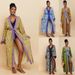 Sexy Beach Cover Up – 100% Cotton Rayon Printed Kimono Wrap Dress, Lightweight Sun Protection Swimwear Cover Up For Women, Vacation Resort Wear_ecoleips.com