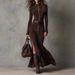 2025 Autumn European And American Cross-Border Fashion New Elegant Slim-Fit Zipper Stand-Up Collar Jumpsuit Long Dress_ecoleips.com
