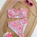 High End Printed Tie Up Strapless Floral Bikini Swimsuit Two Piece Women's Sexy Swimwear_ecoleips.com