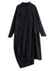 Irregular Patchwork Oversized Shirt Dresses For Women Spring Autumn New Long Sleeve Loose Casual Long Dress Elegant Clothes 2025_ecoleips.com