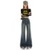 American Retro Style Fleece-lined Flared Jeans For Women, New Autumn And Winter High-waisted Slimming Stretchy Versatile_ecoleips.com