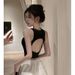 Gray Camisole With Chest Pads For Women, Summer Hot Girl Inner And Outer Wear Short Sleeveless Backless Top_ecoleips.com