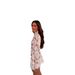 Runjing 2026 European And American Spring/Summer New Lace Long-Sleeve Stand Collar INS Loose Vacation Short Dress_ecoleips.com