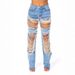 Women's Clothing Hole Heavy Beaded Beaded Stretch Jeans Trousers Women Jacket Two Piece Set_ecoleips.com
