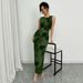 2026 New European And American Cross-Border Sleeveless Slim-Fit Long Dress, Tie-Dye Green Dress For Women, Fashionable,_ecoleips.com