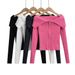 Women's Clothing Short Large Lapel Jacket Long Sleeve Design Knitted Sweater_ecoleips.com