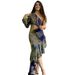 Women's Clothing Off Shoulder Oblique Shoulder Printing Navel Baring Sexy Casual Pleated Dress_ecoleips.com