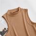 Summer Retro High Neck Vest for Women Stretchy Slim Fit Short Cropped Sleeveless Sports Top European American Style_ecoleips.com