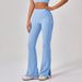 Women's Clothing Summer New High Waist Tight Nude Hip Lift Yoga Flared Pants Women Dance Fitness Outdoor Sports Split Trousers_ecoleips.com