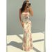 Women's Summer Romantic Elegant Slim Fit Mermaid Dress Spaghetti Strap Long Dress with Pleated Fabric New 2026_ecoleips.com