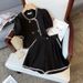 women's clothing fat mm Xiaoxiang style casual shorts contrast color tops slim temperament two-piece suit_ecoleips.com