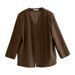 Jiangzuo Berlin Winter 30% Wool Blazer Woolen Women's Padded Thickened Atmosphere Tie Top 1239_ecoleips.com