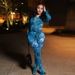 Women's Clothing Spring And Summer New Fashion Mesh Printing Tight Top Trousers Casual Suit_ecoleips.com