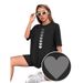 Foreign Trade Independent Station European And American Loose Mid-Length Short Sleeve Gradient Heart_ecoleips.com
