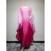 Modest Muslim Fashion Gradient Satin One Size Loose Robe Dress_ecoleips.com