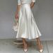 2026 European And American Cross-border Women's A-line Skirt, New Spring/summer Solid Color Satin Fashion Commuter_ecoleips.com