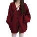 K Soft And Tender New Loose Cardigan For Women; Casual Knit Sweater; Lazy Style Pullover_ecoleips.com