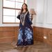 KS005ins European And American Muslim Cross-border Robe, Dubai Printed Beaded Women's Dress, Elegant Sequins_ecoleips.com