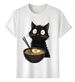 Women's T-Shirts T-shirt Muscle Freaks Cat Ramen Anime Style Japanese Food_ecoleips.com