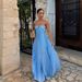 Women's Clothing Solid Color Tube Top Pleated Sleeveless Suspender Dress_ecoleips.com