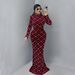 Women's Elegant Rhinestone Bubble Top Long Skirt Two Piece Set Fashion_ecoleips.com
